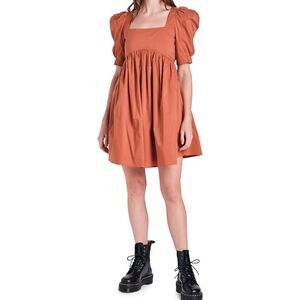 Cotton-Poplin Babydoll Dress